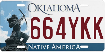 OK license plate 664YKK