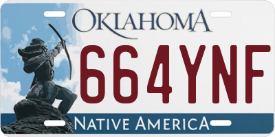 OK license plate 664YNF