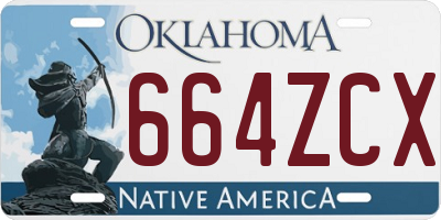 OK license plate 664ZCX