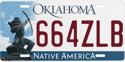OK license plate 664ZLB