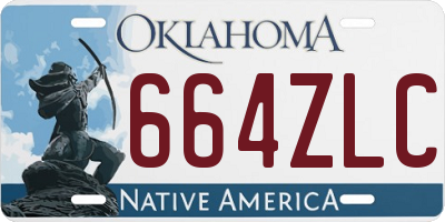 OK license plate 664ZLC