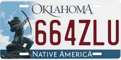 OK license plate 664ZLU