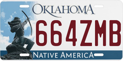 OK license plate 664ZMB