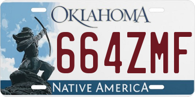 OK license plate 664ZMF