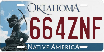 OK license plate 664ZNF