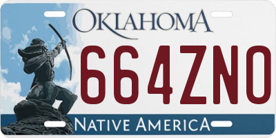 OK license plate 664ZNO