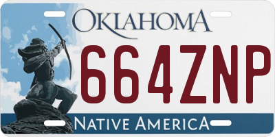 OK license plate 664ZNP