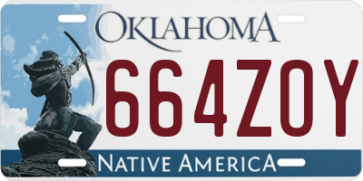 OK license plate 664ZOY