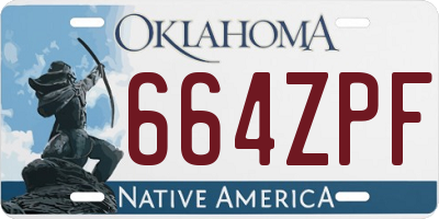 OK license plate 664ZPF