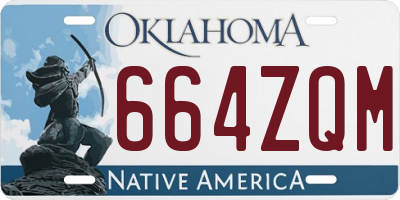 OK license plate 664ZQM