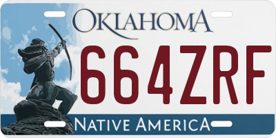 OK license plate 664ZRF