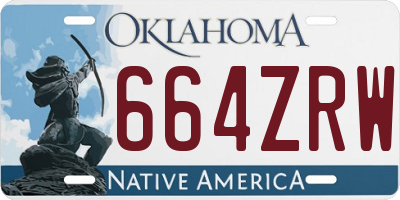 OK license plate 664ZRW