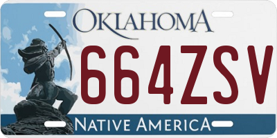 OK license plate 664ZSV