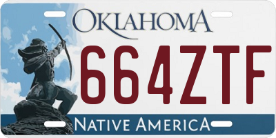 OK license plate 664ZTF