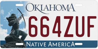 OK license plate 664ZUF