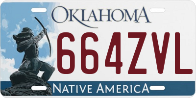 OK license plate 664ZVL