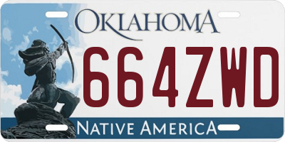 OK license plate 664ZWD