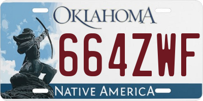 OK license plate 664ZWF