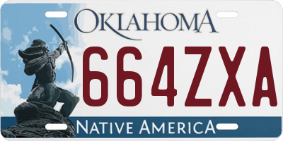 OK license plate 664ZXA