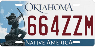 OK license plate 664ZZM