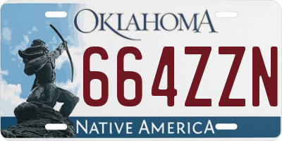 OK license plate 664ZZN