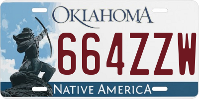 OK license plate 664ZZW