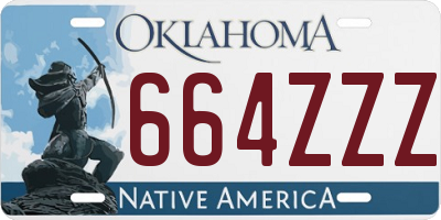 OK license plate 664ZZZ