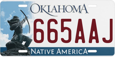 OK license plate 665AAJ