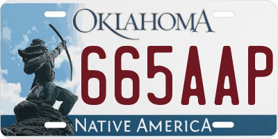 OK license plate 665AAP