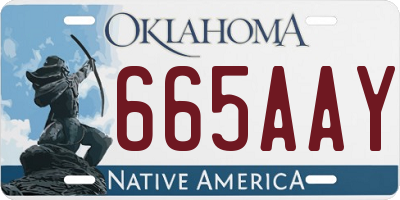 OK license plate 665AAY