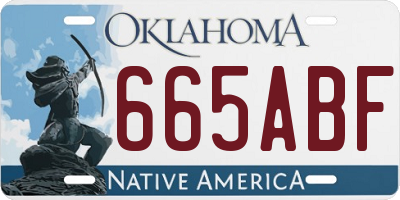 OK license plate 665ABF