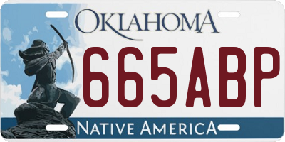 OK license plate 665ABP