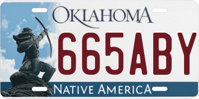OK license plate 665ABY