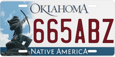 OK license plate 665ABZ