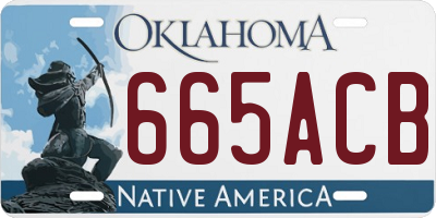 OK license plate 665ACB