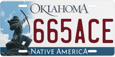 OK license plate 665ACE