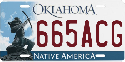 OK license plate 665ACG
