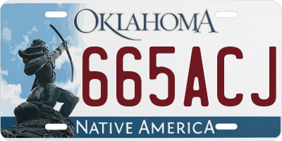 OK license plate 665ACJ