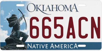 OK license plate 665ACN