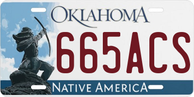 OK license plate 665ACS