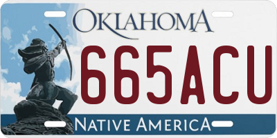 OK license plate 665ACU