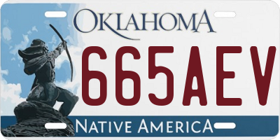 OK license plate 665AEV