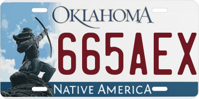 OK license plate 665AEX