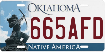 OK license plate 665AFD
