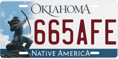 OK license plate 665AFE