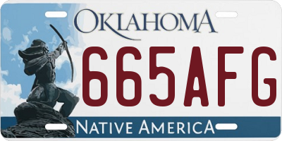OK license plate 665AFG