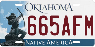 OK license plate 665AFM