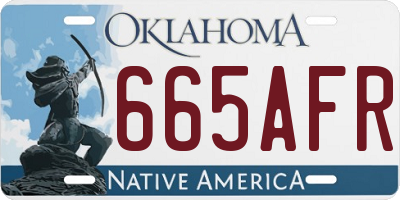OK license plate 665AFR