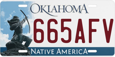OK license plate 665AFV