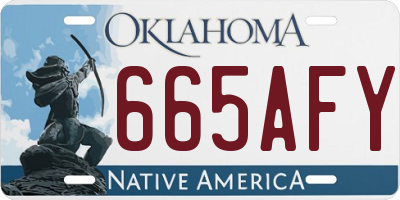 OK license plate 665AFY